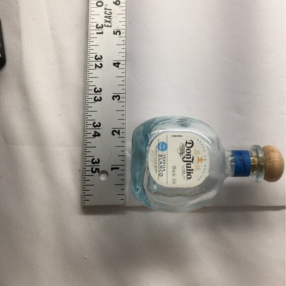 Don Julio Blanco Tequila Bottle Empty 50 mL Blue Round Glass with Wood Cork - Picture 11 of 12
